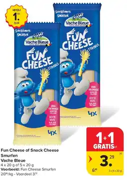Carrefour Fun Cheese of Snack Cheese Smurfen Vache Bleue aanbieding