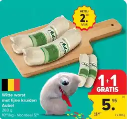 Carrefour Witte worst met fi jne kruiden Aubel 280 g aanbieding