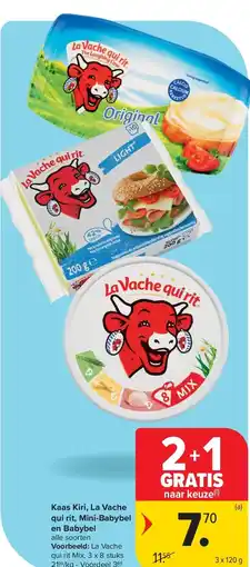 Carrefour Kaas Kiri, La Vache qui rit, Mini-Babybel en Babybel aanbieding