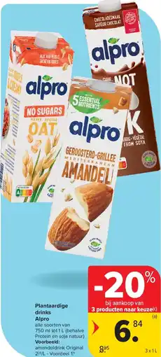Carrefour Plantaardige drinks Alpro aanbieding