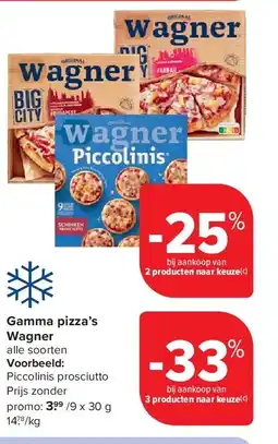 Carrefour Gamma pizza’s Wagner aanbieding