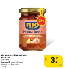 Carrefour Vis- en groenteconserven Rio Mare aanbieding