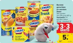 Carrefour Bereide gerechten en worsten Zwan aanbieding
