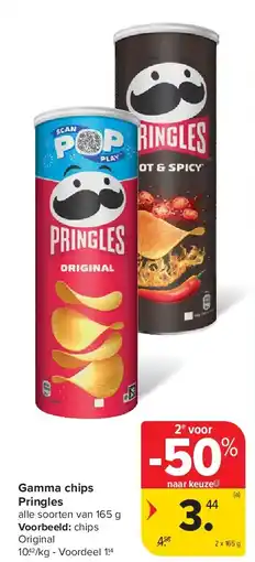Carrefour Gamma chips Pringles aanbieding