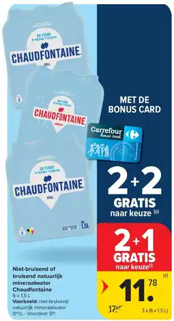 Carrefour Niet-bruisend of bruisend natuurlijk mineraalwater Chaudfontaine aanbieding