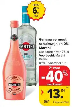 Carrefour Gamma vermout, schuimwijn en 0% Martini aanbieding