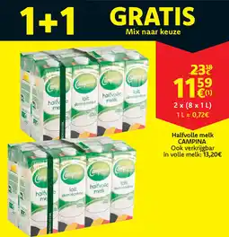 Cora Campina halfvolle melk aanbieding