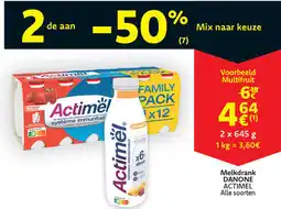 Cora Danone actimel melkdrank aanbieding