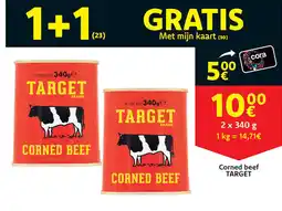 Cora Target corned beef aanbieding