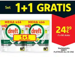 Cora Dreft platinum all in one vaatwastabs aanbieding