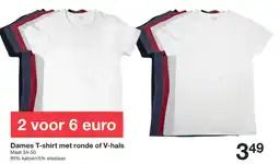 Zeeman Dames T-shirt met ronde of V-hals aanbieding