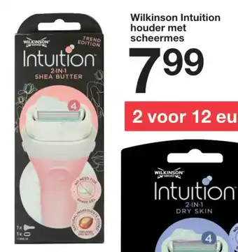 Zeeman Wilkinson Intuition houder met scheermes aanbieding