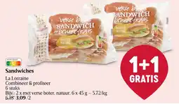 Delhaize La Lorraine Sandwiches aanbieding