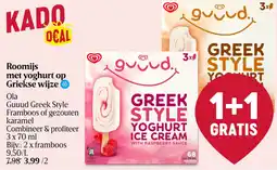 Delhaize Ola Roomijs met yoghurt op Griekse wijze aanbieding