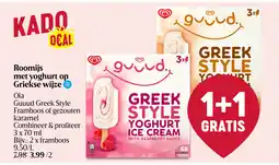 Delhaize Roomijs met yoghurt op Griekse wijze aanbieding