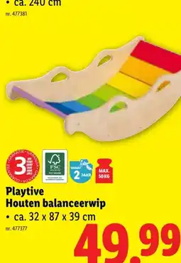 Lidl Playtive Houten balanceerwip aanbieding