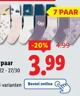 Lidl lupilu Sokken, 7 paar aanbieding