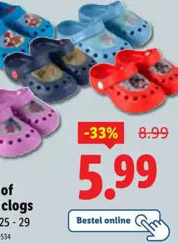 Lidl Disney of Marvel clogs aanbieding