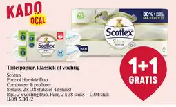 Delhaize Scottex Pure of Humide Duo Toiletpapier, klassiek of vochtig aanbieding