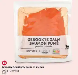 Delhaize Gerookte Atlantische zalm, in sneden aanbieding