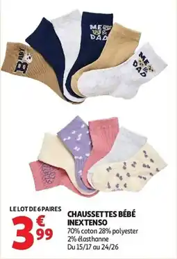 Auchan Chaussettes bébé inextenso aanbieding