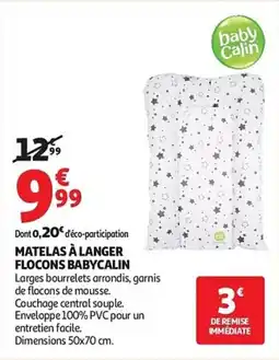 Auchan Matelas à langer flocons babycalin aanbieding