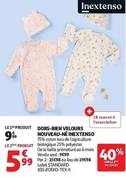 Auchan Dors-bien velours nouveau-né inextenso aanbieding