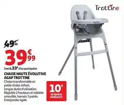 Auchan Chaise haute évolutive agap trottine aanbieding