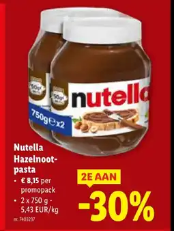 Lidl Nutella Hazelnoot- pasta aanbieding