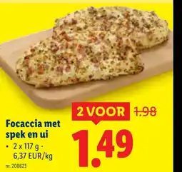 Lidl Focaccia met spek en ui aanbieding