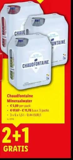 Lidl Chaudfontaine Mineraalwater aanbieding