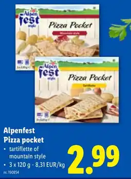 Lidl Alpenfest Pizza pocket aanbieding
