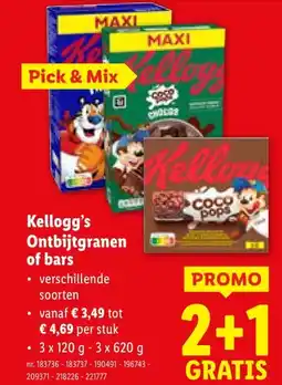 Lidl Kellogg's Ontbijtgranen of bars aanbieding
