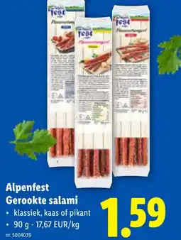 Lidl Alpenfest Gerookte salami aanbieding