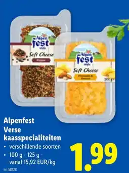 Lidl Alpenfest Verse kaasspecialiteiten aanbieding