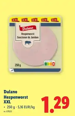 Lidl Dulano Hespenworst XXL aanbieding