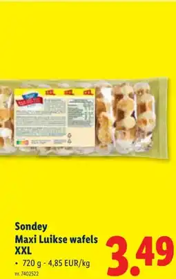 Lidl Sondey Maxi Luikse wafels XXL aanbieding