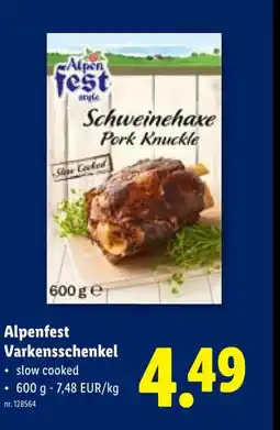 Lidl Alpenfest Varkensschenkel aanbieding