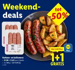 Lidl Varkens- en kalfsworst aanbieding