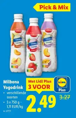 Lidl Milbona Yogodrink aanbieding