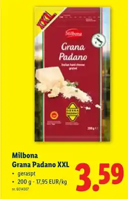 Lidl Milbona Grana Padano XXL aanbieding