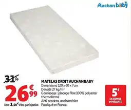 Auchan Matelas droit auchan baby aanbieding