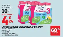 Auchan Lait bébé liquide croissance candia baby aanbieding