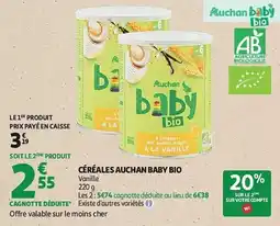 Auchan Céréales auchan baby bio vanille aanbieding
