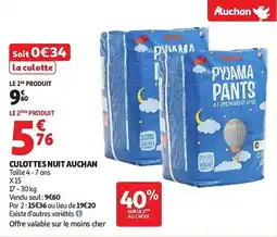 Auchan Culottes nuit auchan aanbieding
