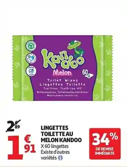 Auchan Lingettes toilette au melon kandoo aanbieding
