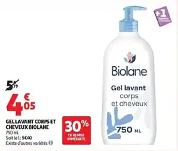 Auchan Gel lavant corps et cheveux biolane aanbieding