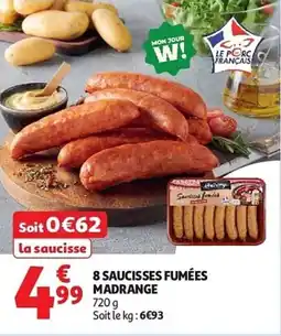 Auchan 8 saucisses fumées madrange aanbieding