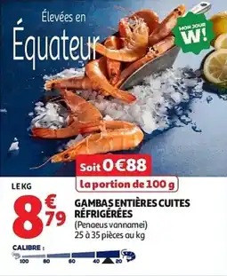 Auchan Gambas entières cuites réfrigérées aanbieding