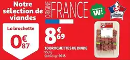 Auchan 10 brochettes de dinde aanbieding